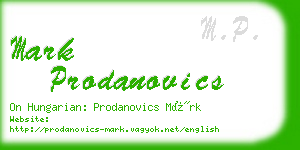 mark prodanovics business card